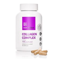   USA medical Kollagén Komplex (Collagen Complex) kapszula 5 féle kollagénnel 500 mg 60 db