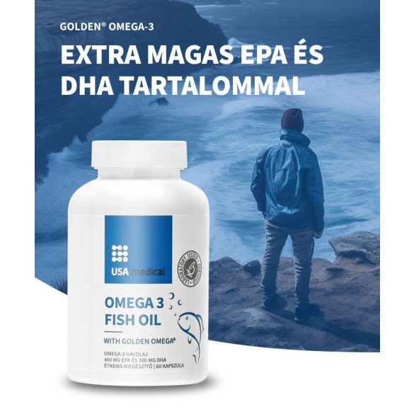 USA medical GOLDEN® Omega-3 halolaj (EPA 400 mg, DHA 300 mg) lágykapszula 60 db