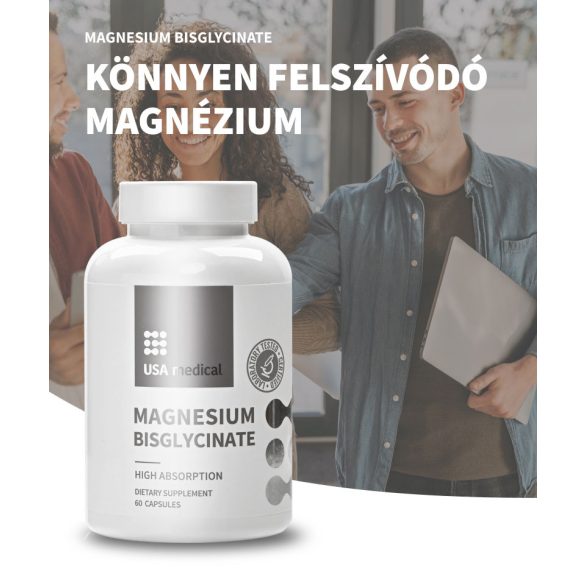 USA medical Magnézium-biszglicinát (Magnesium Bisglycinate) 600 mg kapszula 60 db 