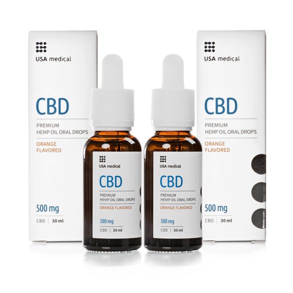 USA medical 500 mg Prémium CBD olaj 2x30 ml DUOPACK