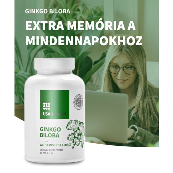 USA medical Ginkgo Biloba Panax ginseng kivonattal 760 mg (ginsenosid 28 mg) kapszula 60 db