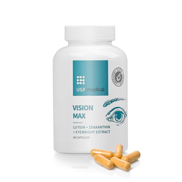 USA medical Vision Max szemvitamin kapszula 25 mg luteinnel és 5 mg zeaxanthinnal 60 db
