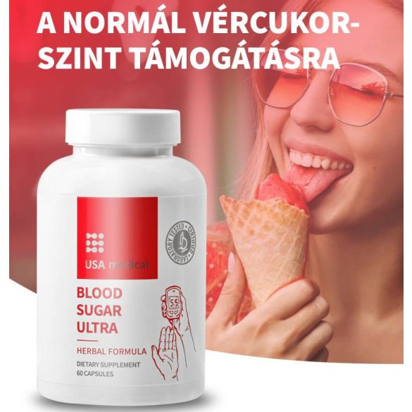 USA medical Vércukor kontroll ULTRA (Blood Sugar Ultra) Gymnema Sylvestre, króm, alfa-liponsav kapszula 60 db