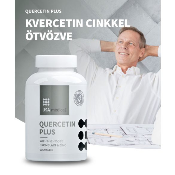 USA medical Quercetin Plus 400 mg Kvercetin + Cink és Bromelain kapszula 60 db