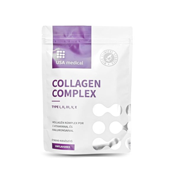 USA medical Collagen Complex por 5 féle kollagénnel és hialuronsavval natúr 30 adag 240 g