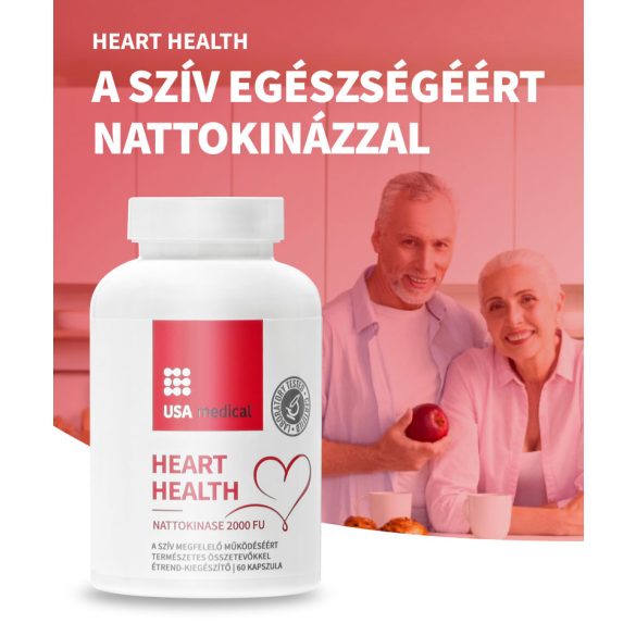 USA medical Heart Health Szív egészsége nattokinázzal és galagonyával kapszula 60 db