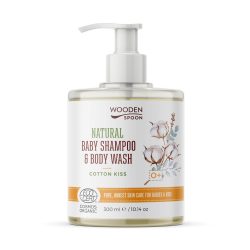   Wooden Spoon Natural Baba sampon és tusfürdő Cotton kiss 300 ml